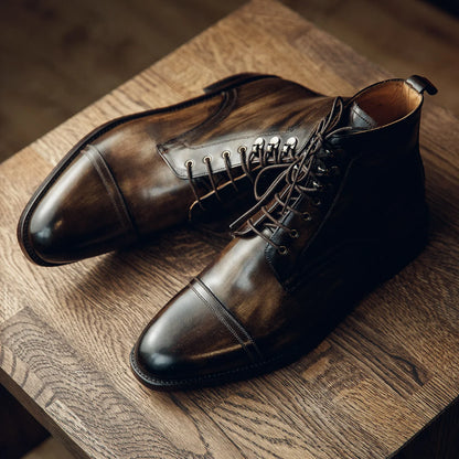 ED202 | PIANO WALNUT DERBY BOOTS