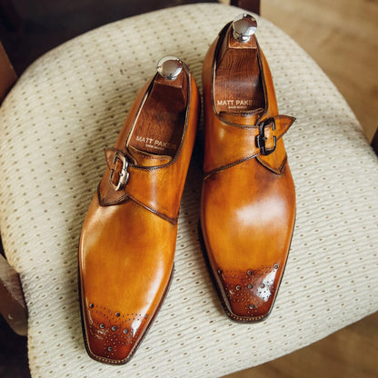 YELLOW BROWN SINGLE MONK | PATINA FINISH
