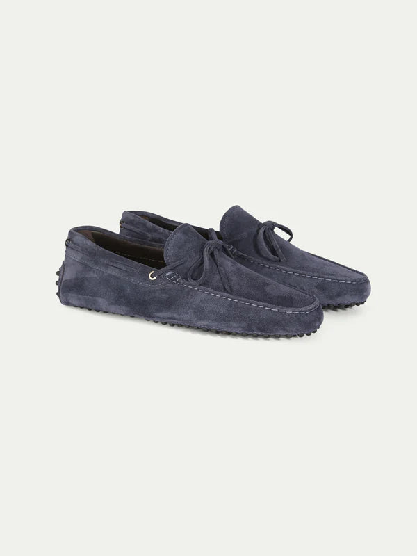 Steel Blue Suede Driving Shoes