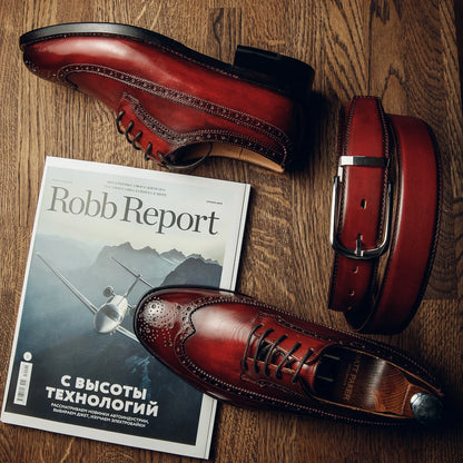 BURGUNDY LONGWING DERBY | PATINA FINISH