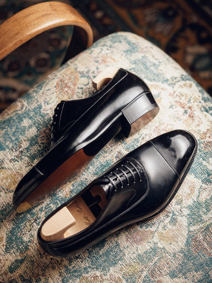 ED105 | BLACK METAL TOE OXFORDS