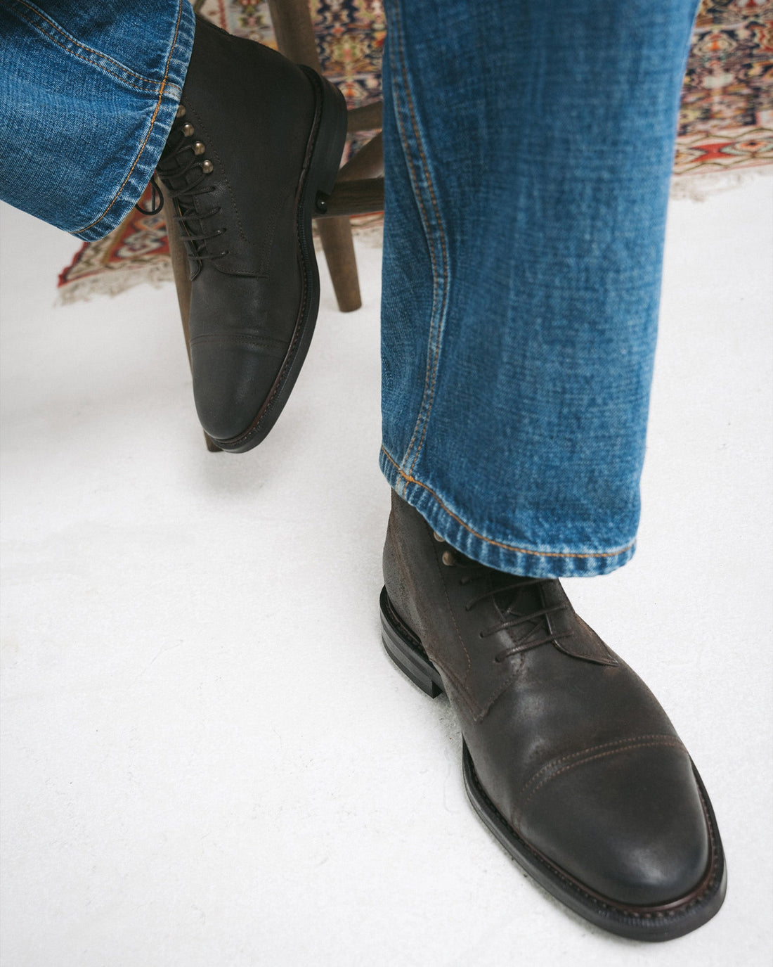 GAVIN| BROWN WAXED SUEDE LACES BOOTS