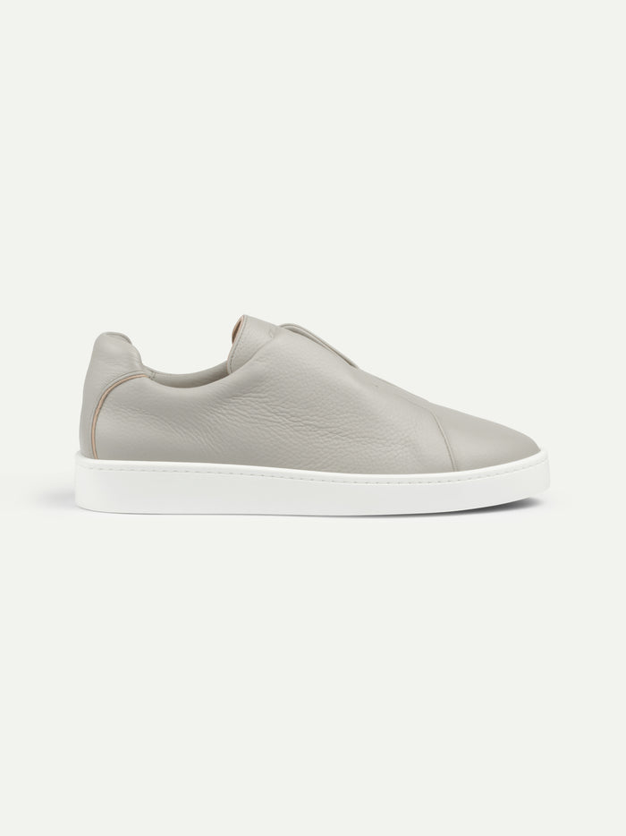 LIGHT GREY LEATHER SNEAKER