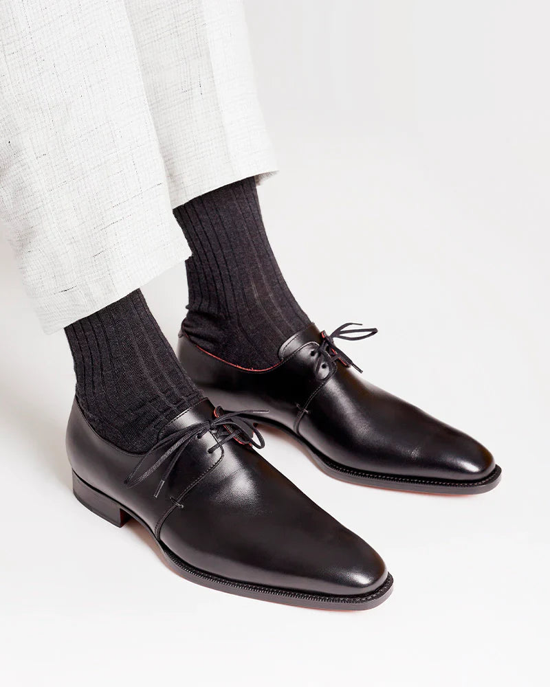 BLACK LEATHER DERBY | THE OFFICE WEAR COLLECTION