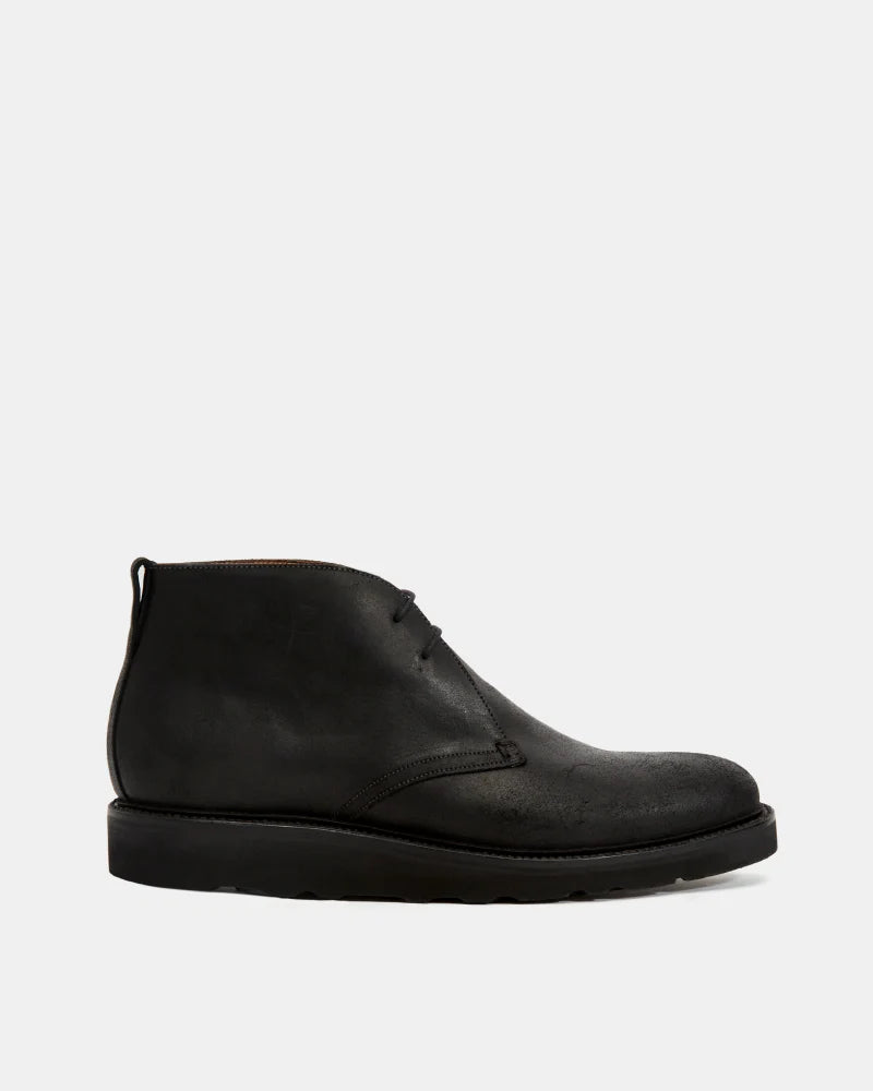 SUEDE CHUKKA BOOTS | BLACK WAXED SUEDE