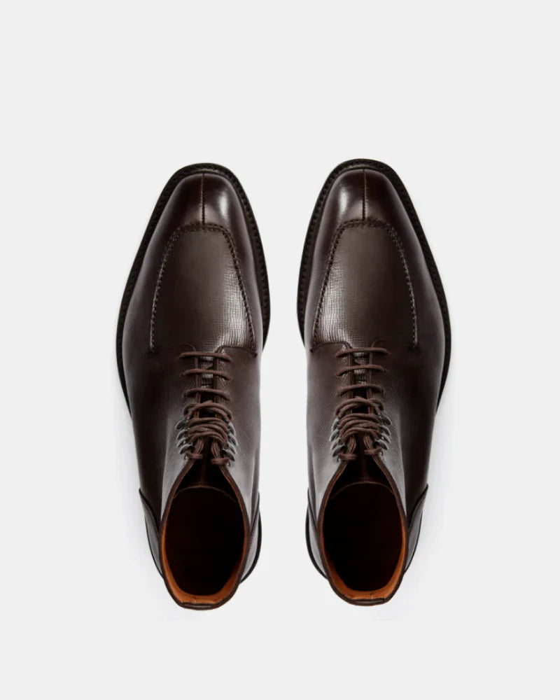 BROWN LACE UP BOOTS | CAP TOE