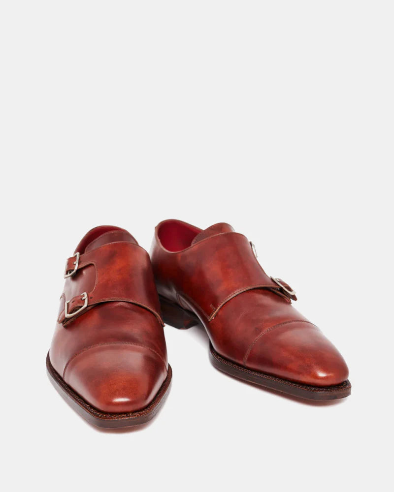 TAN LEATHER DOUBLE MONKSTRAPS | THE OFFICE WEAR COLLECTION