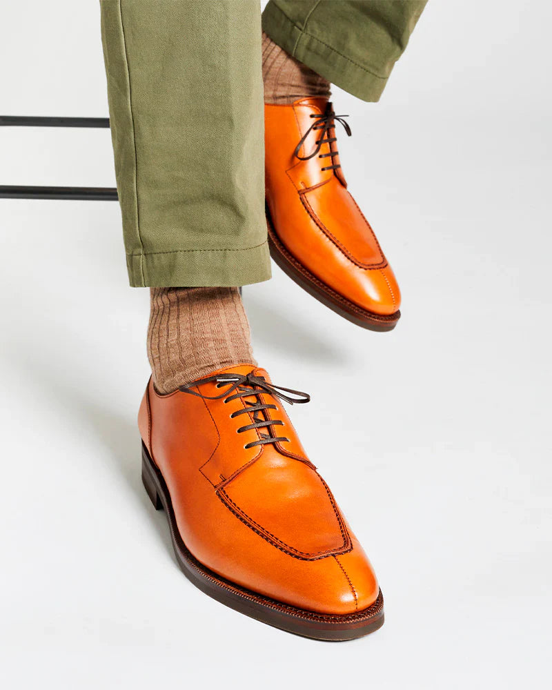 MUSTARD LEATHER DERBY | THE OFFICE WEAR COLLECTION