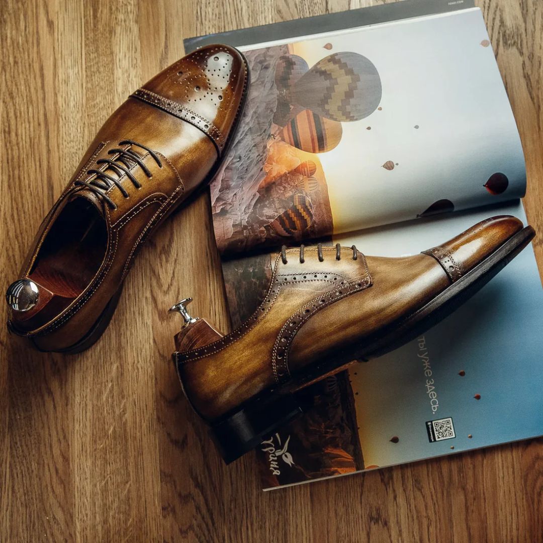 DERBY BROGUES OLIVES | PATINA FINISH