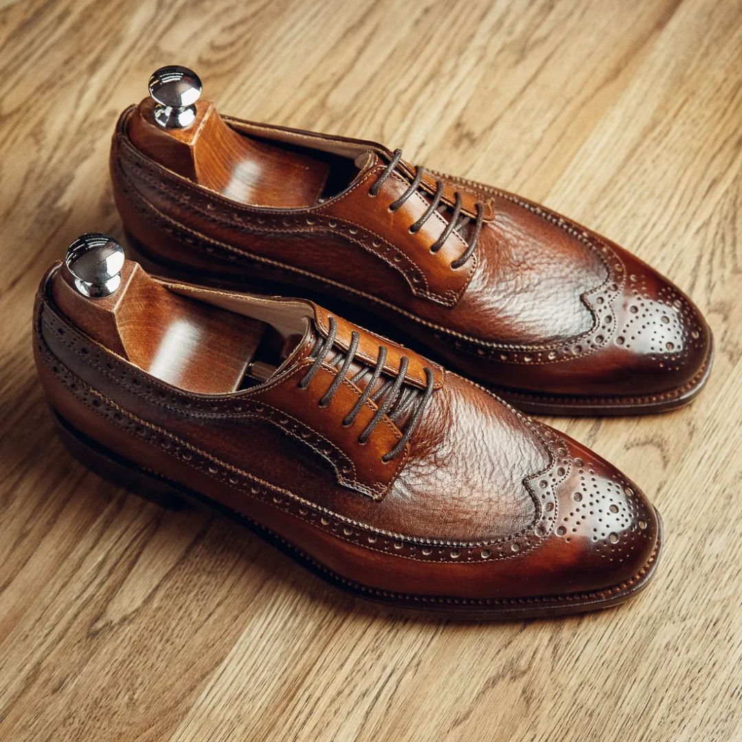 DERBY LONGWING BROGUES BROWN | PATINA FINISH
