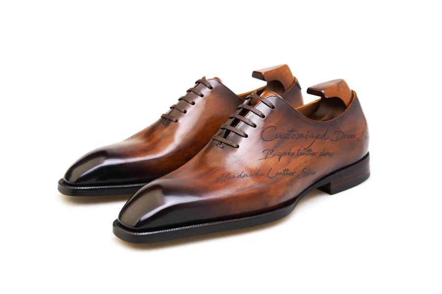 BESPOKE BROWN WITH CUSTOM TEXT | SQUARE TOE COLLECTION