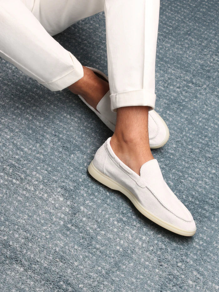 YACHT LOAFERS | WHITE SUEDE