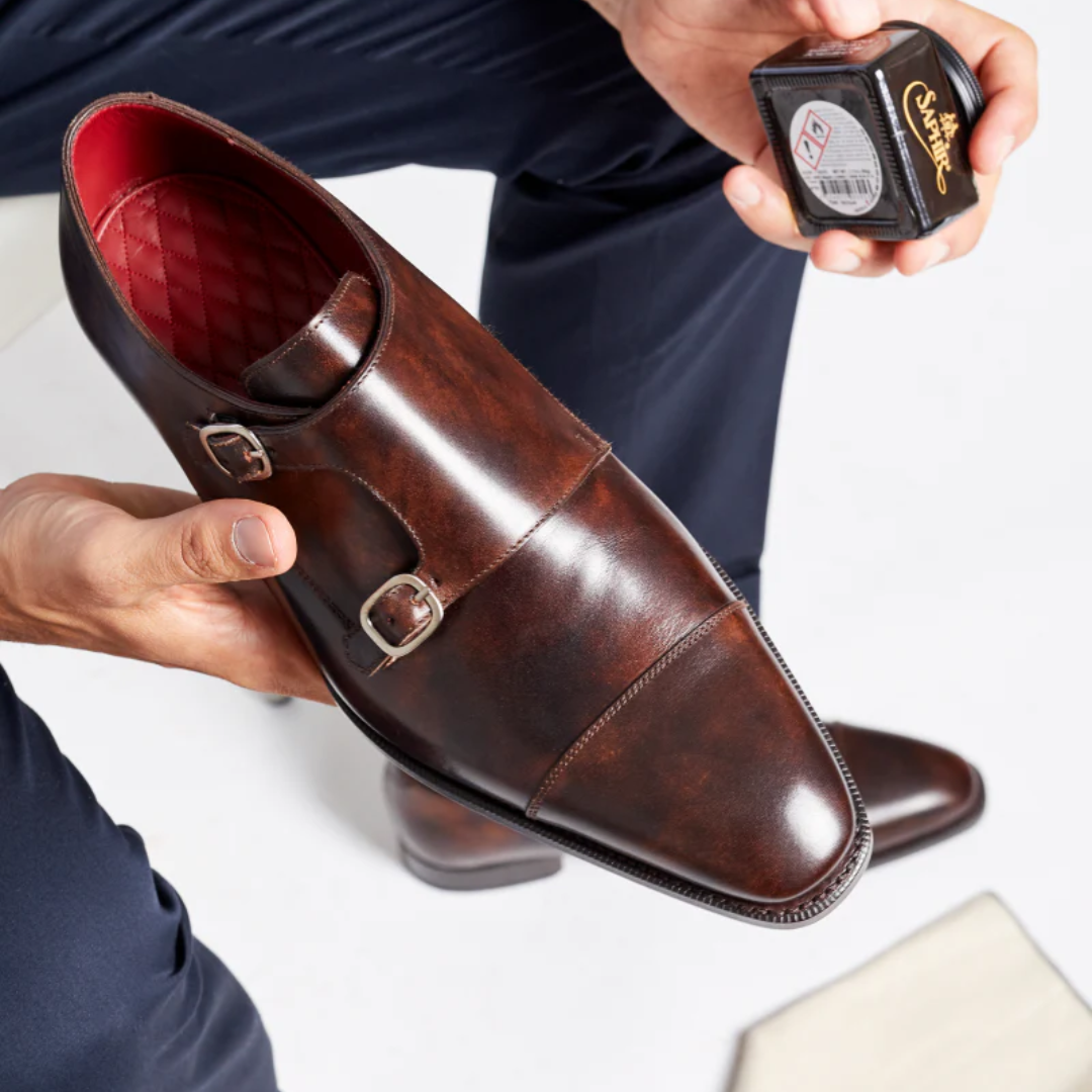 BROWN LEATHER DOUBLE MONKSTRAPS | THE OFFICE WEAR COLLECTION