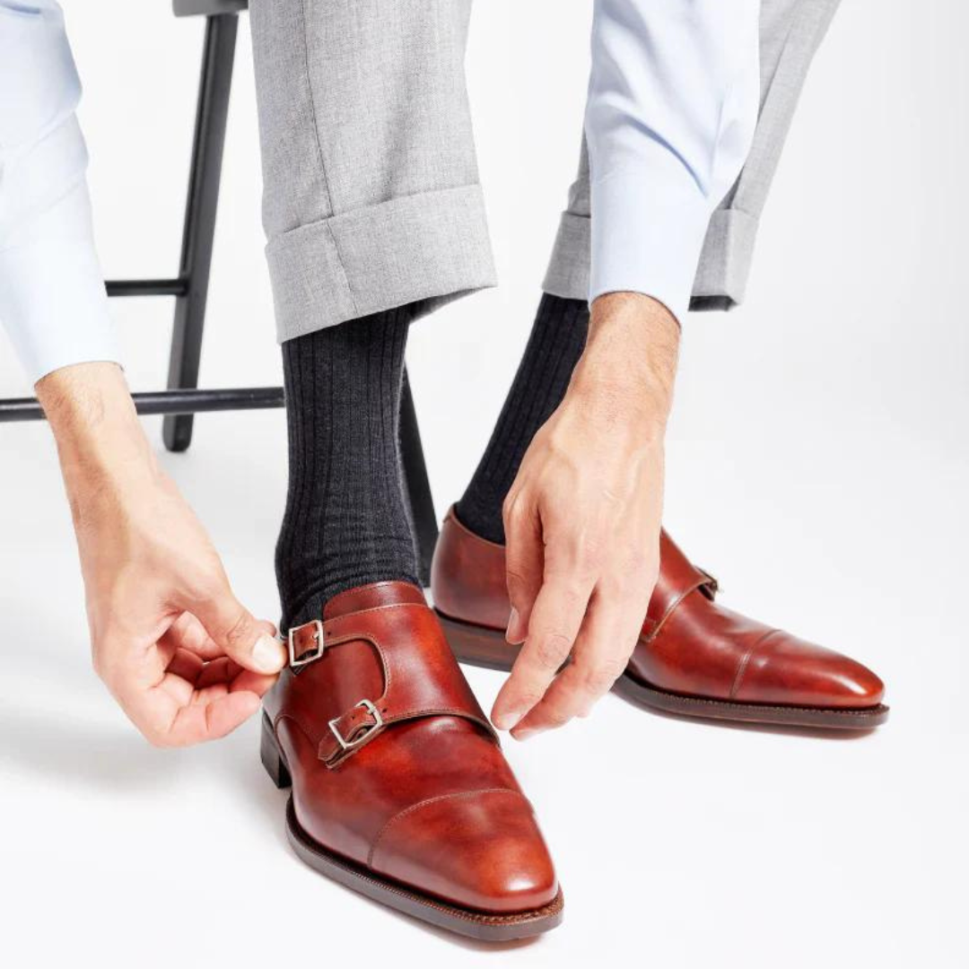 TAN LEATHER DOUBLE MONKSTRAPS | THE OFFICE WEAR COLLECTION