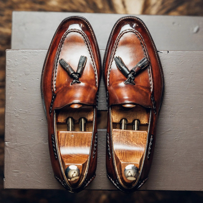 TASSEL LOAFERS RED-BROWN| PATINA FINISH