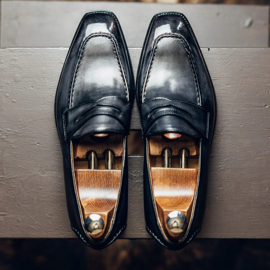 PENNY LOAFERS GREY | PATINA FINISH