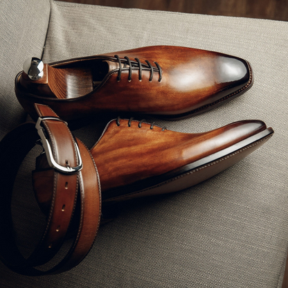 BROWN ONE- PIECE OXFORDS | PATINA FINISH