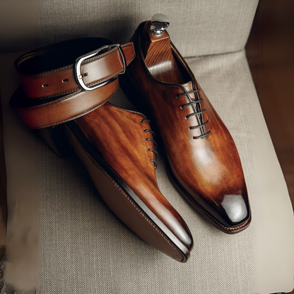 BROWN ONE- PIECE OXFORDS | PATINA FINISH