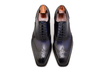 BLUE WINGTIP BROGUE OXFORD LACEUPS