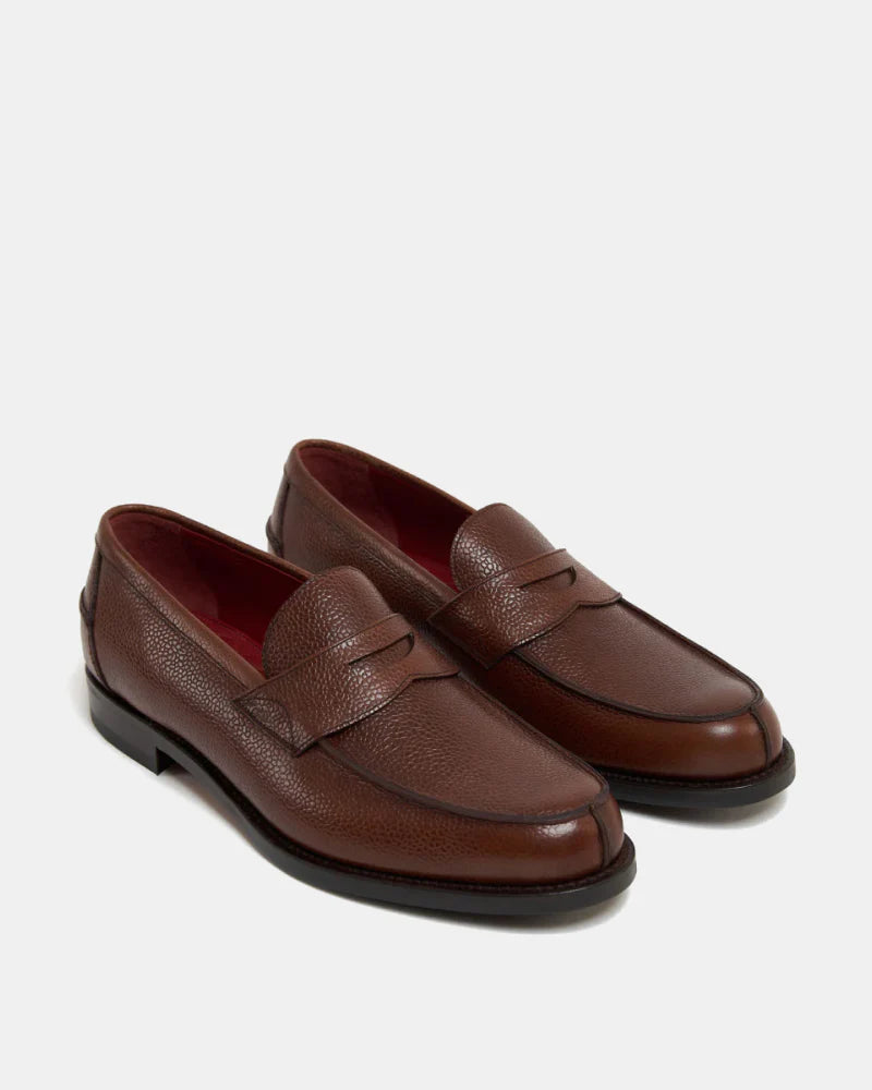 BROWN MILLED PENNY LOAFERS | THE OFFICE WEAR COLLECTION