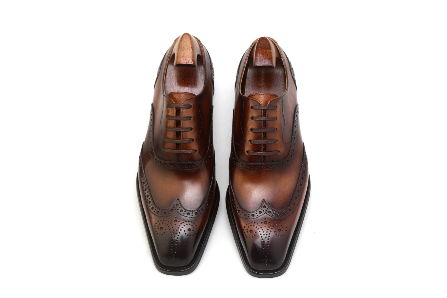 COGNAC BROWN WINGTIP BROGUE OXFORD LACEUPS