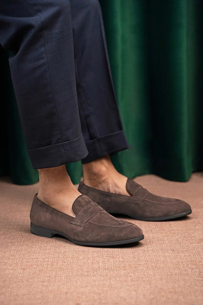 BROWN SUEDE LOAFERS