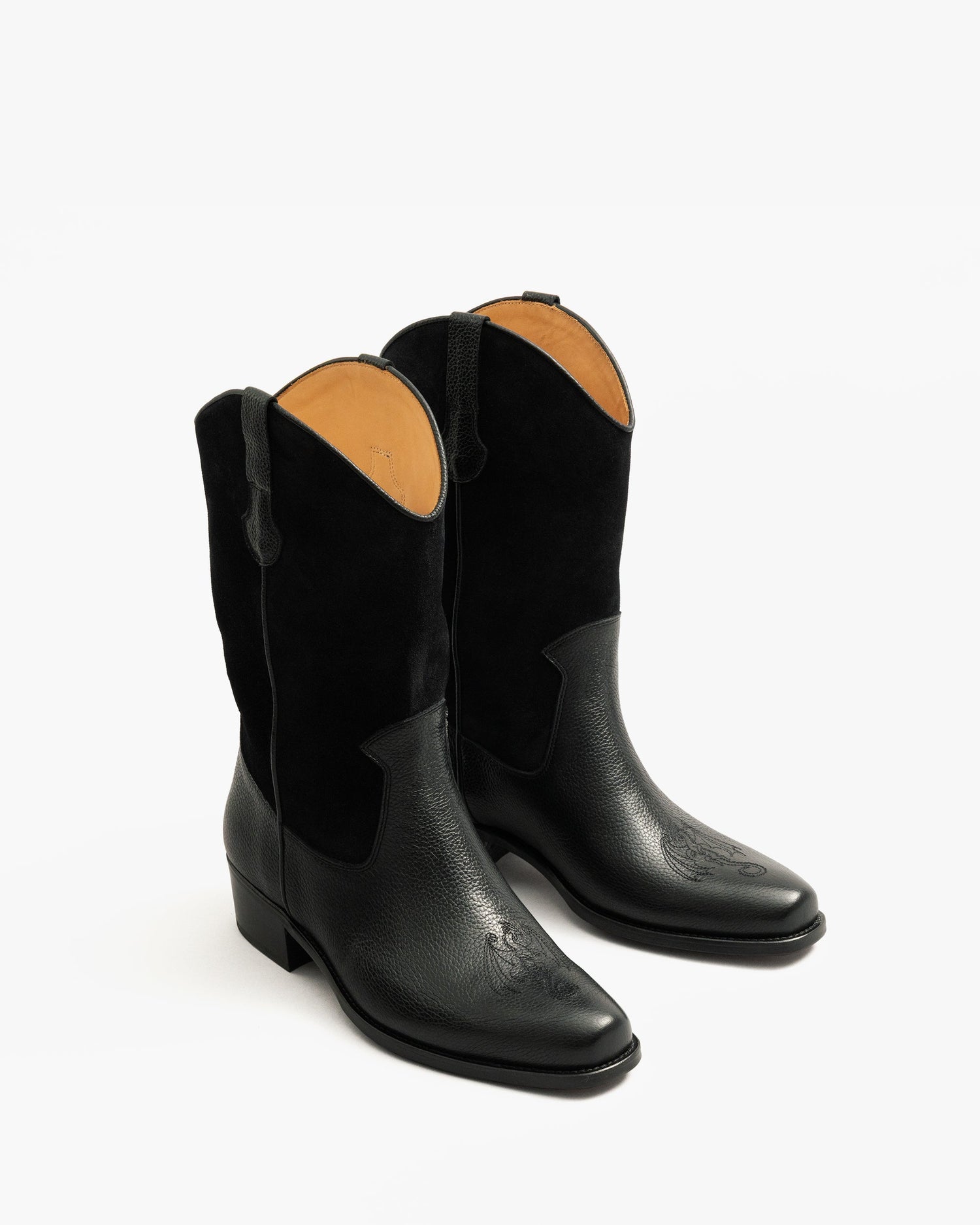 JARED | BLACK LEATHER LONG BOOTS
