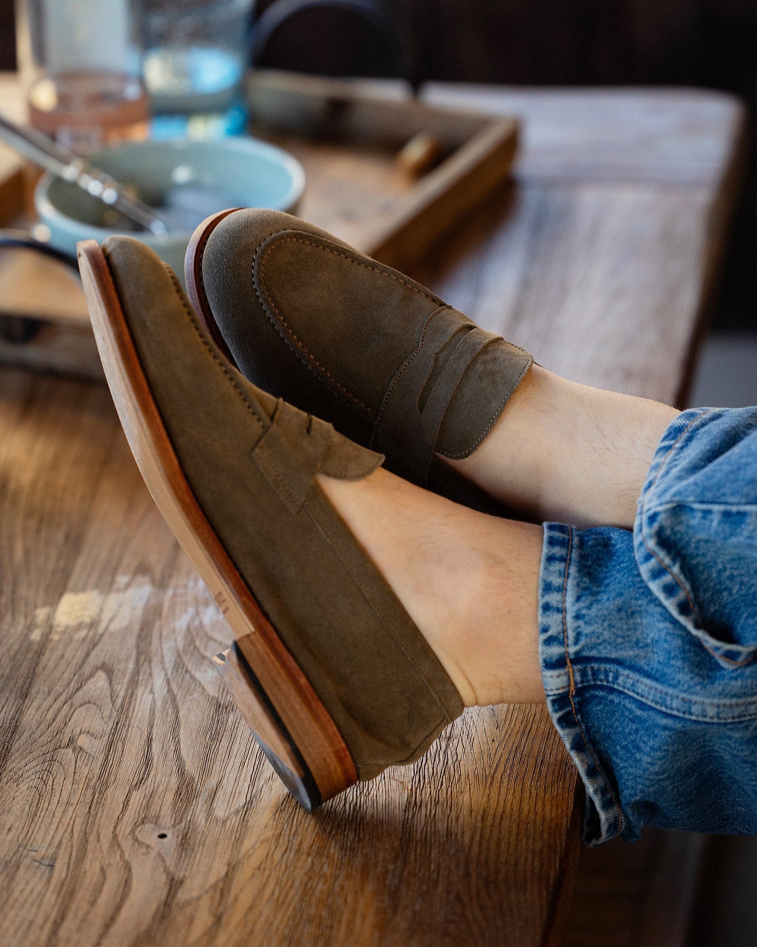CROWN | GREEN SUEDE LOAFER
