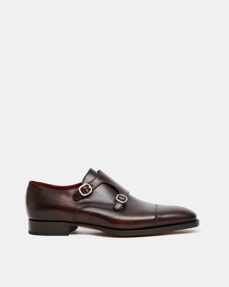 CHERRY LEATHER DOUBLE MONKSTRAPS | THE OFFICE WEAR COLLECTION