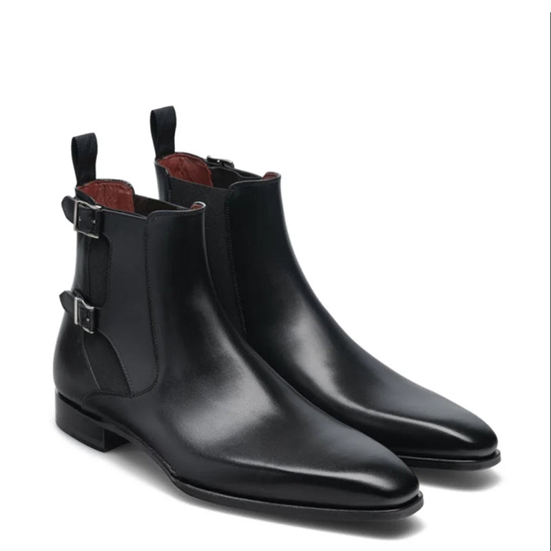 CHRISTOPHER | BLACK MONK STRAP BOOTS