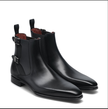 CHRISTOPHER | BLACK MONK STRAP BOOTS