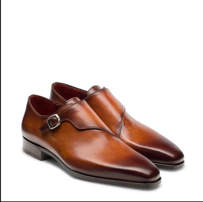 ARTHUR | TAN CURVED SOLE MONKSTRAP