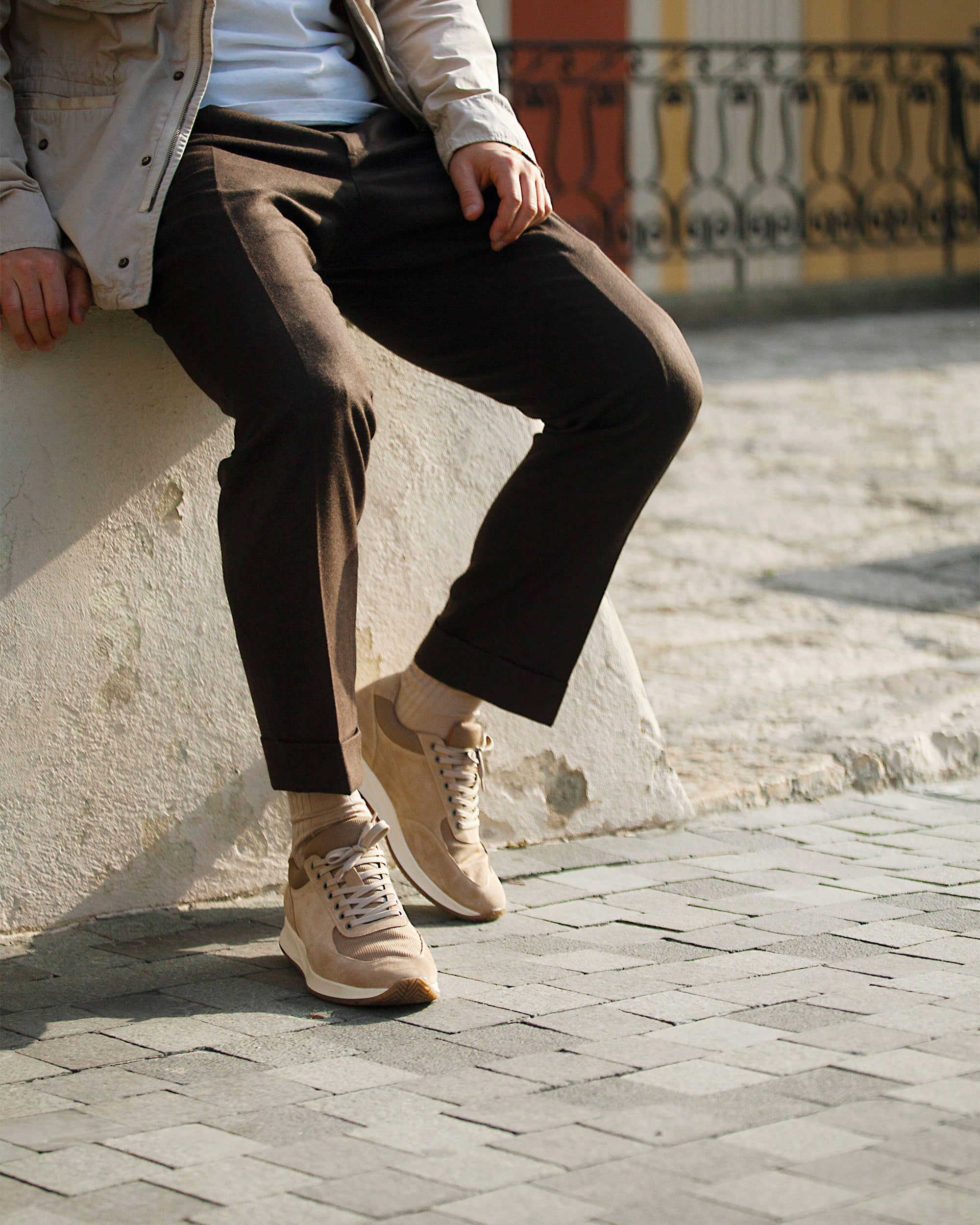 COLE | SAND SUEDE LEATHER SNEAKERS