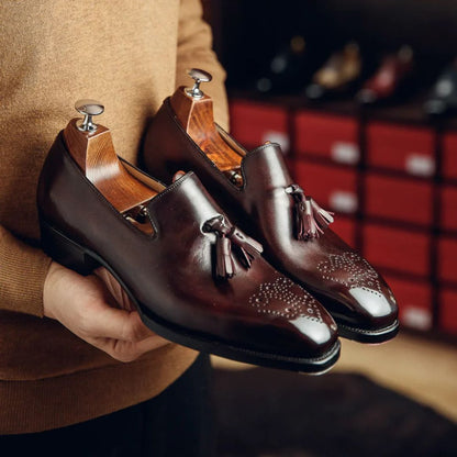 TASSEL LOAFERS BURGUNDY | PATINA FINISH