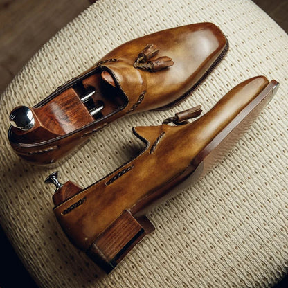 TASSEL LOAFERS TAN | PATINA FINISH