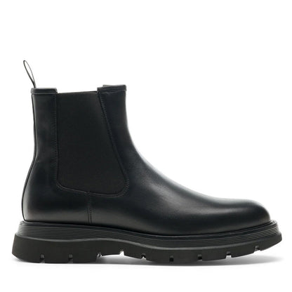 COMFORTABLE | BLACK CHUNKY CHELSEA BOOTS