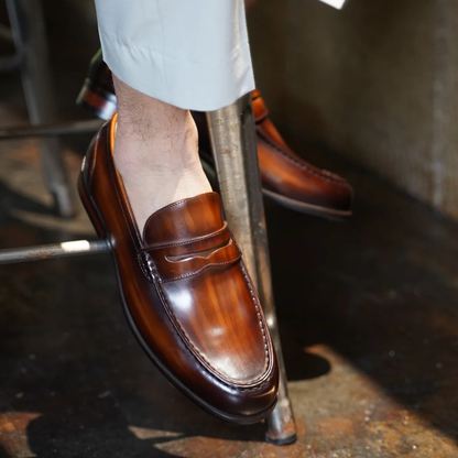 BROWN KINOWA LEATHER LOAFERS
