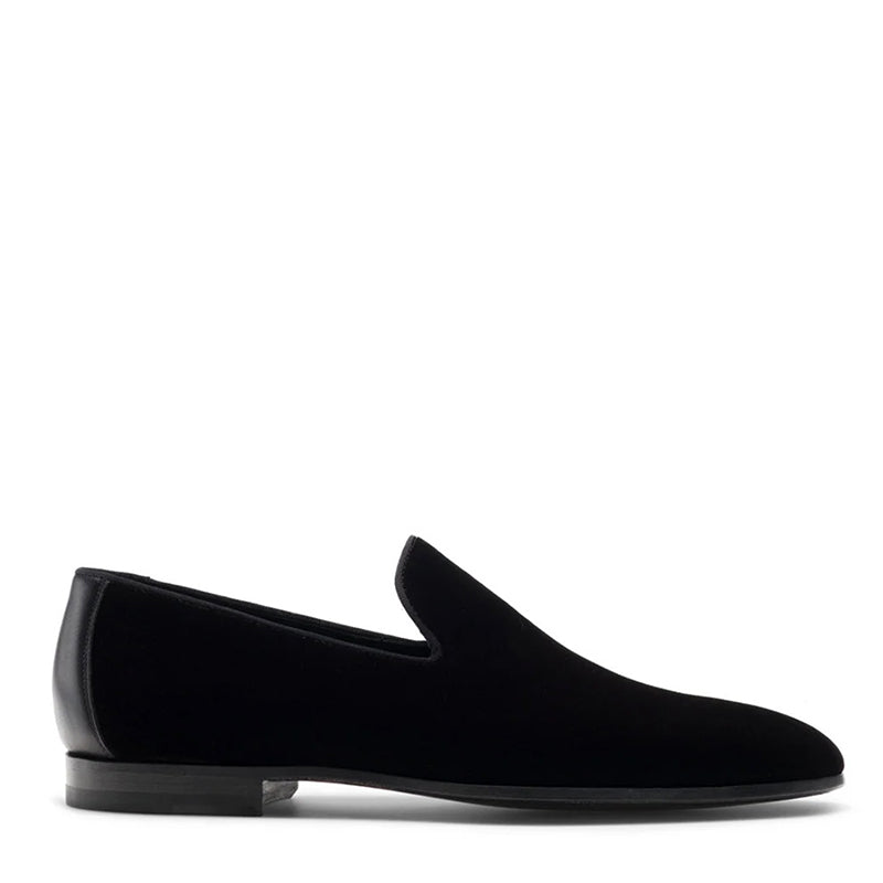 LUXURY BLACK VELVET SLIP ON