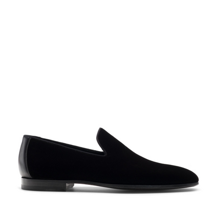 LUXURY BLACK VELVET SLIP ON