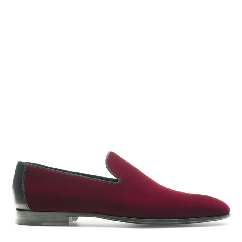 LUXURY BURGUNDY VELVET SLIP ON