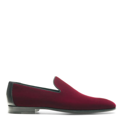 LUXURY BURGUNDY VELVET SLIP ON