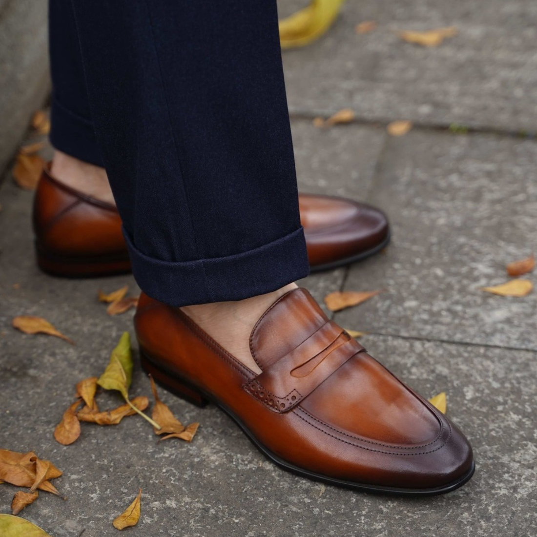 Tan Dual tone Loafers