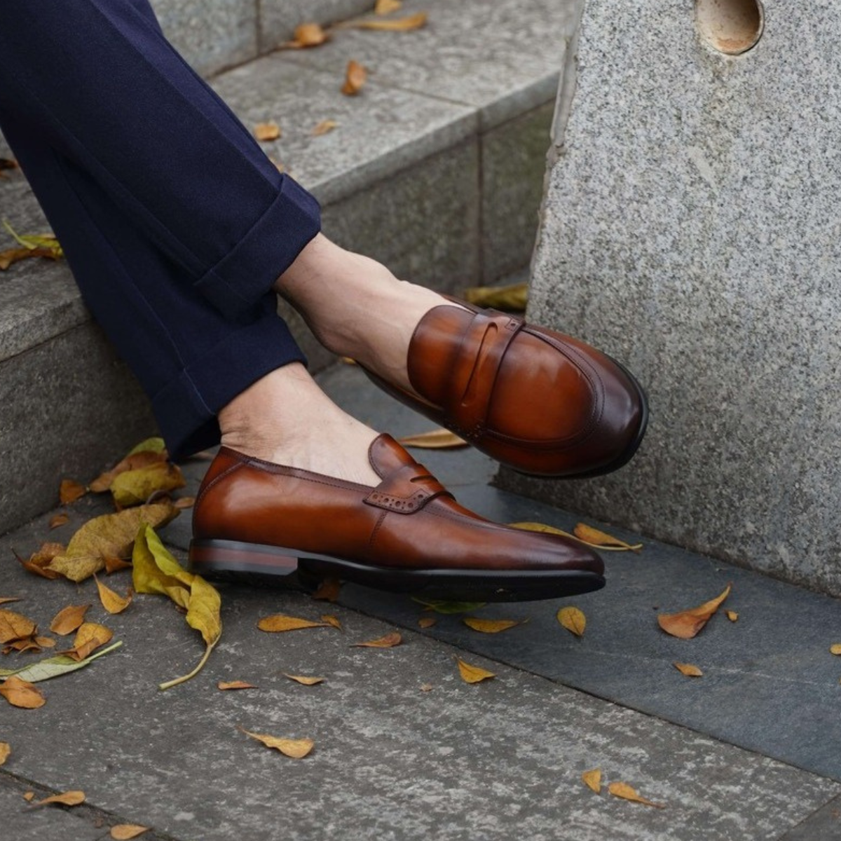 Tan Dual tone Loafers