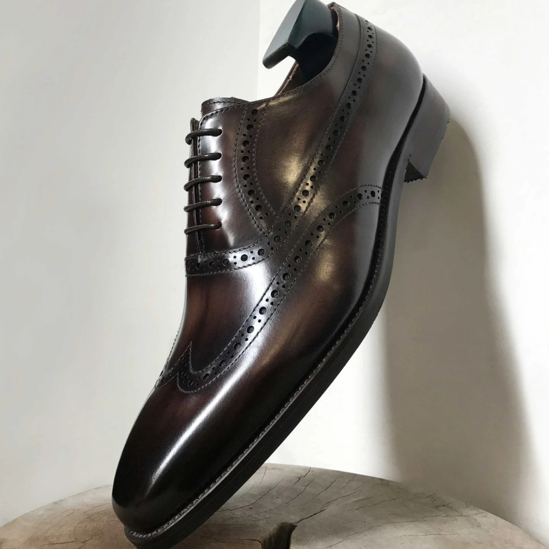 LONG WING OXFORD | BROWN  SMOOTH LEATHER
