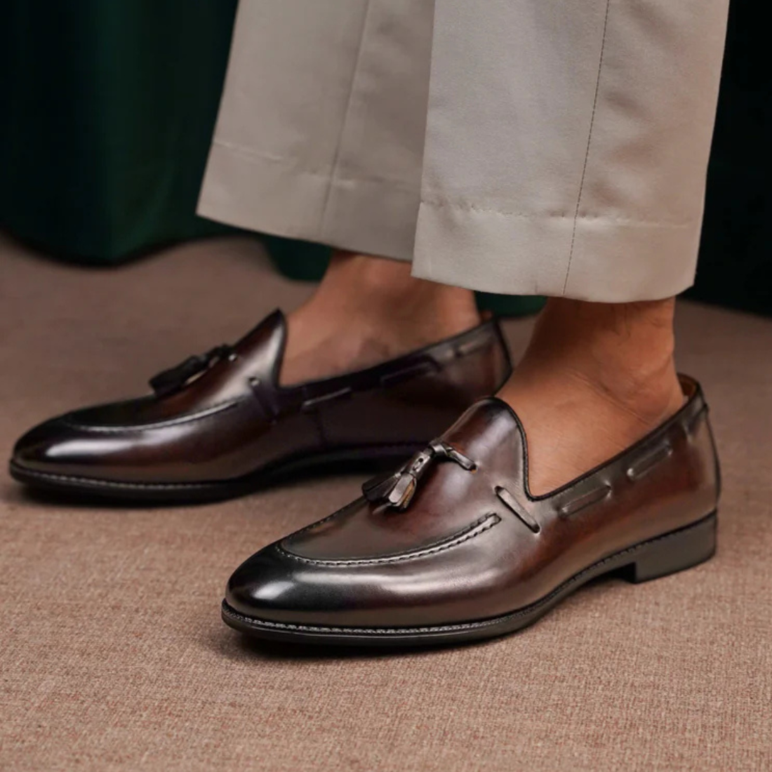 BROWN TASSEL PENNY LOAFER