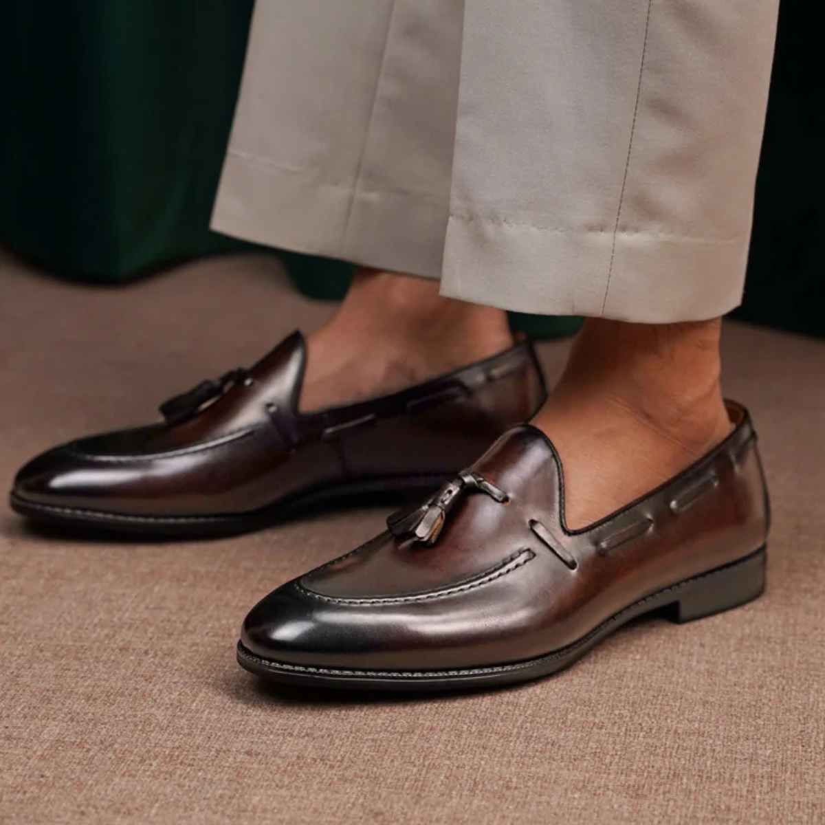 BROWN TASSEL PENNY LOAFER