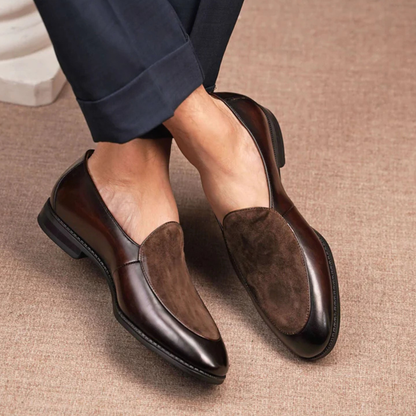 BROWN PENNY LOAFER WITH SUEDE