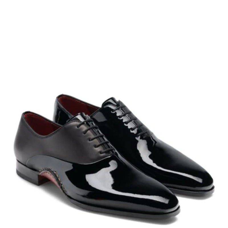 PETER | BLACK PATENT LACE UPS