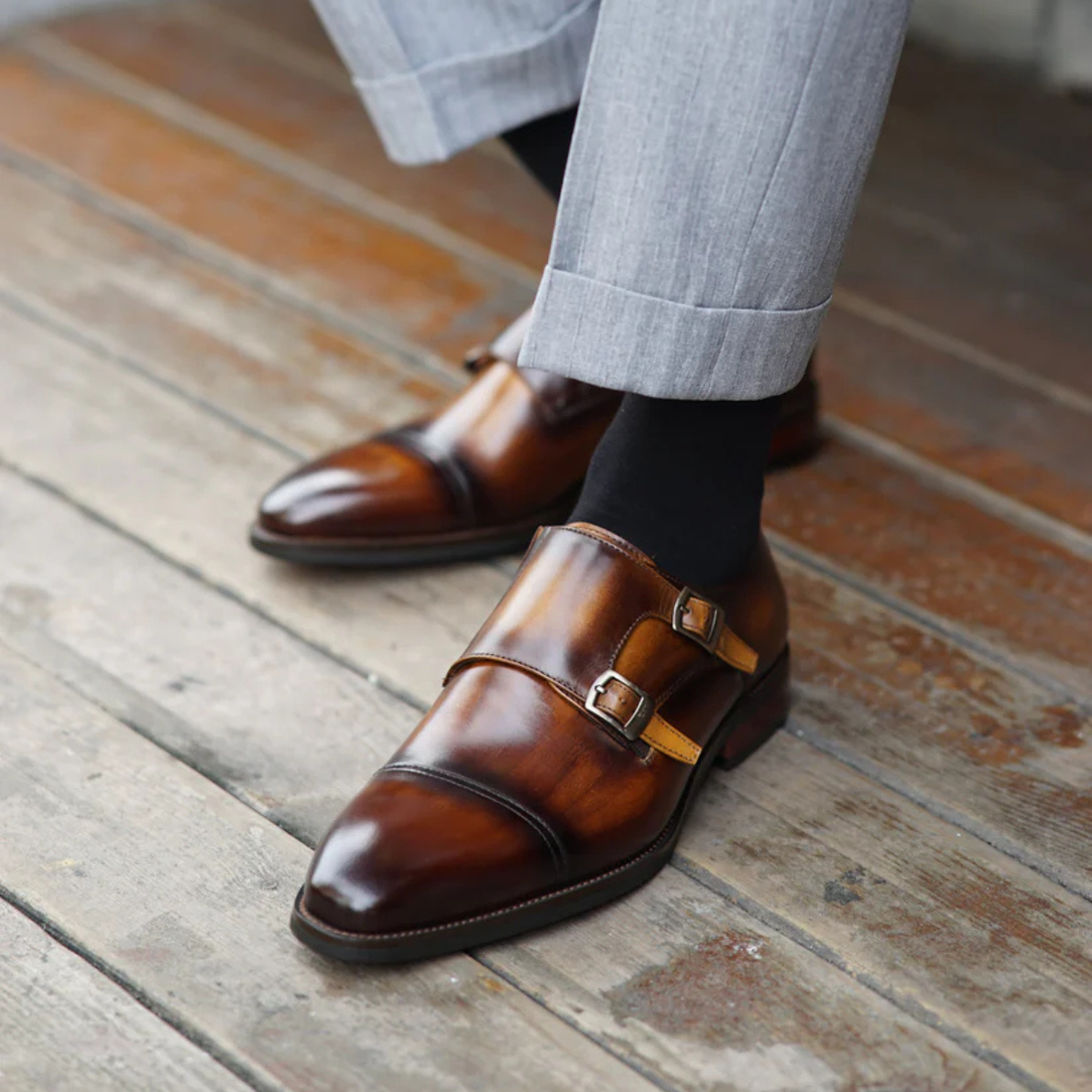 Brown Dual Tone Monkstraps