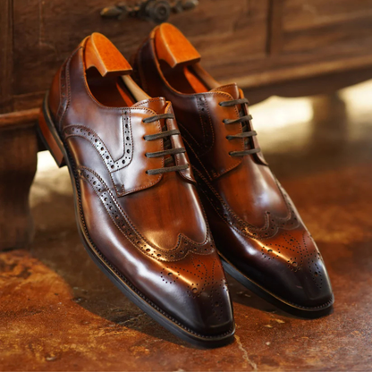 BROWN SQUARE TOE DERBY